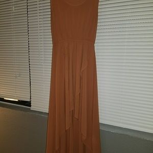 Caramel high low dress
